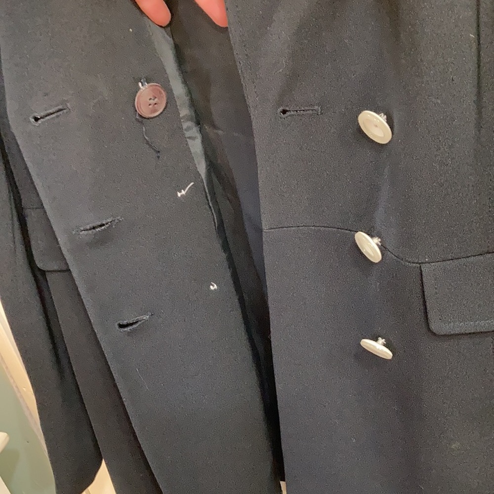 Navy Double Breasted Blazer Jacket - image 6